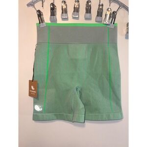 Astroremiges Harmony Striped Biker Shorts Aurora Green High Waist Athletic Small